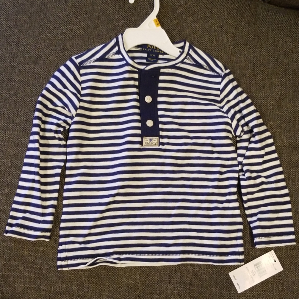 NWT Polo by RL Boys striped tee